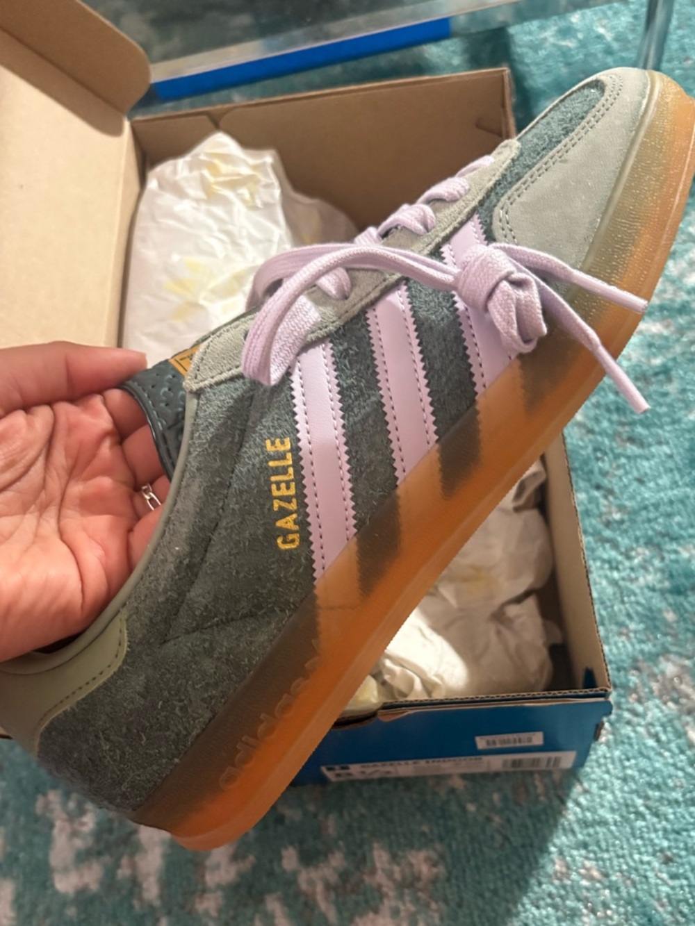 Adidas Gazelle JI0323 Snekaers Men's Mineral Green Lifestyle Indoor Shoes FL3566